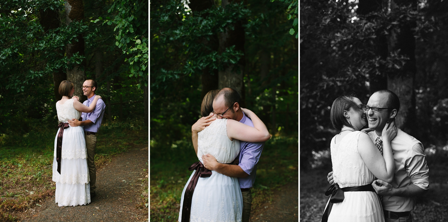 Bride and groom at Corvallis backyard wedding by Portland photographer Alison Smith