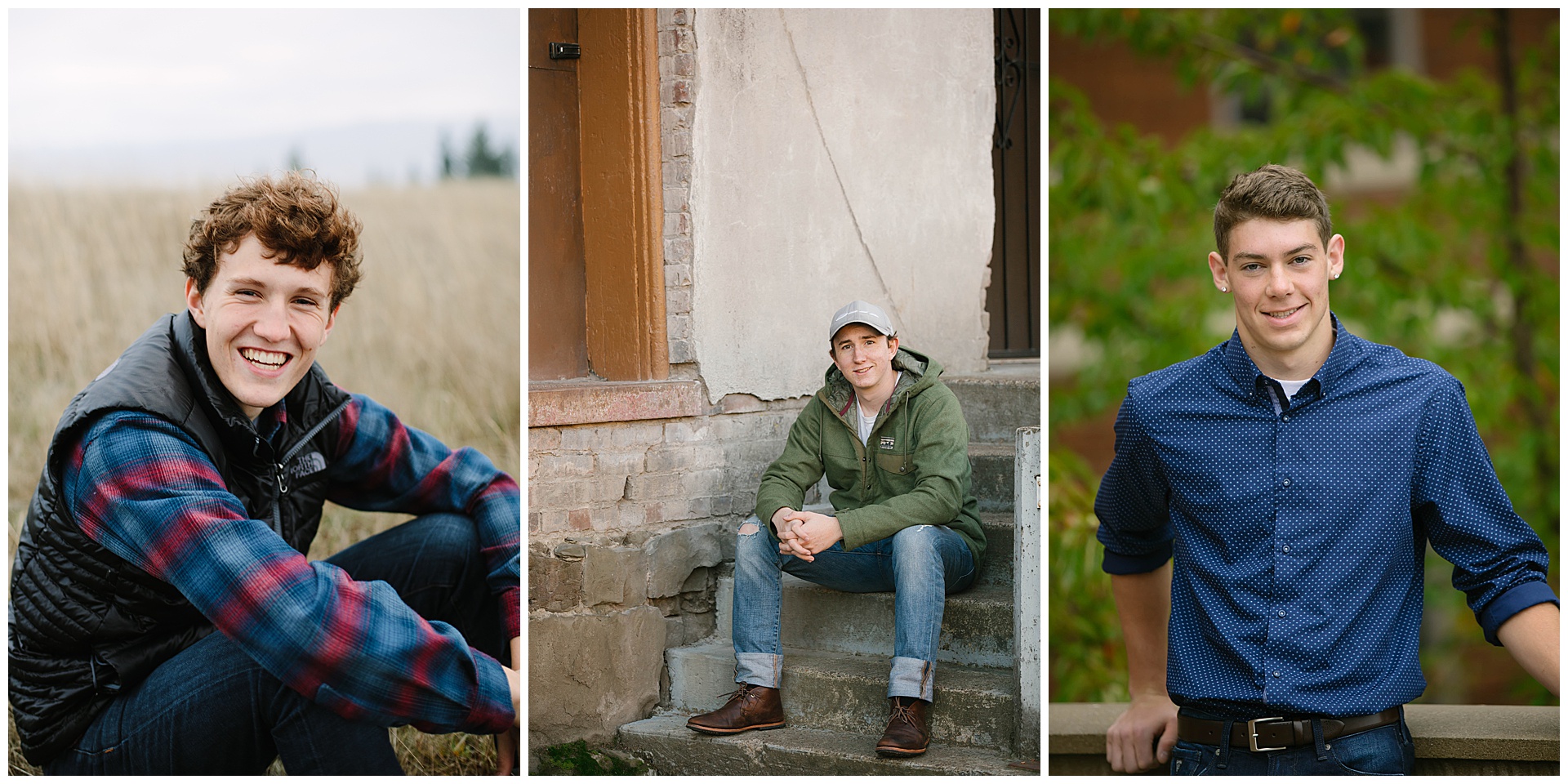 Senior boy portraits outdoors by senior photographer Alison Smith